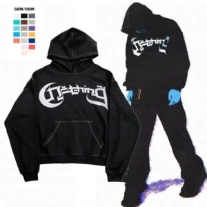 Custom Cut and Set Sweatshirt French Terry Cotton Heavyweight Print Drop Shoulders Contrast Stitch Streetwear Hoodies for Men
