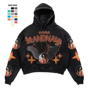 Custom Design Fashion Men's Clothing No Pockets Cropped Oversized Hoodie for Men Printed Graphic Pull Over Hoodie Men