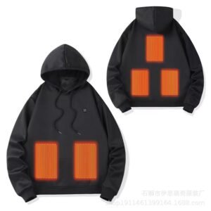 Cross-Border Men's USB heating sweater heating clothes warm outdoor leisure clothing electric heating hooded heating sweater