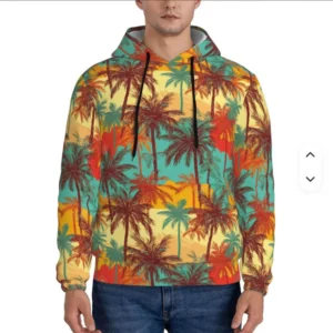 Hawaiian Beach Print Hoodie