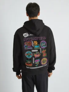 The Simpsons Springfield Fast Food Hoodie in Black